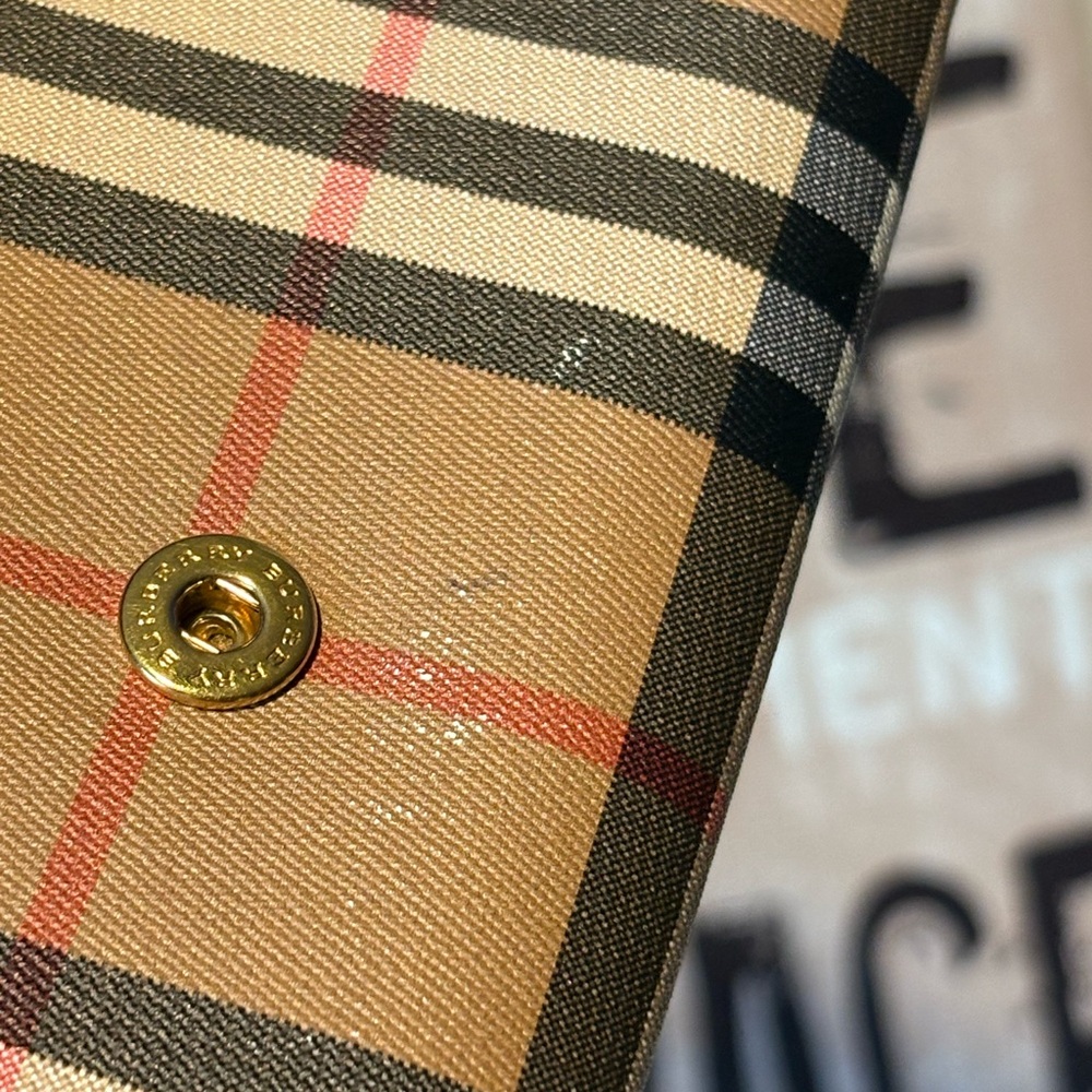Burberry Tan Plaid Wallet - Picture 6 of 14